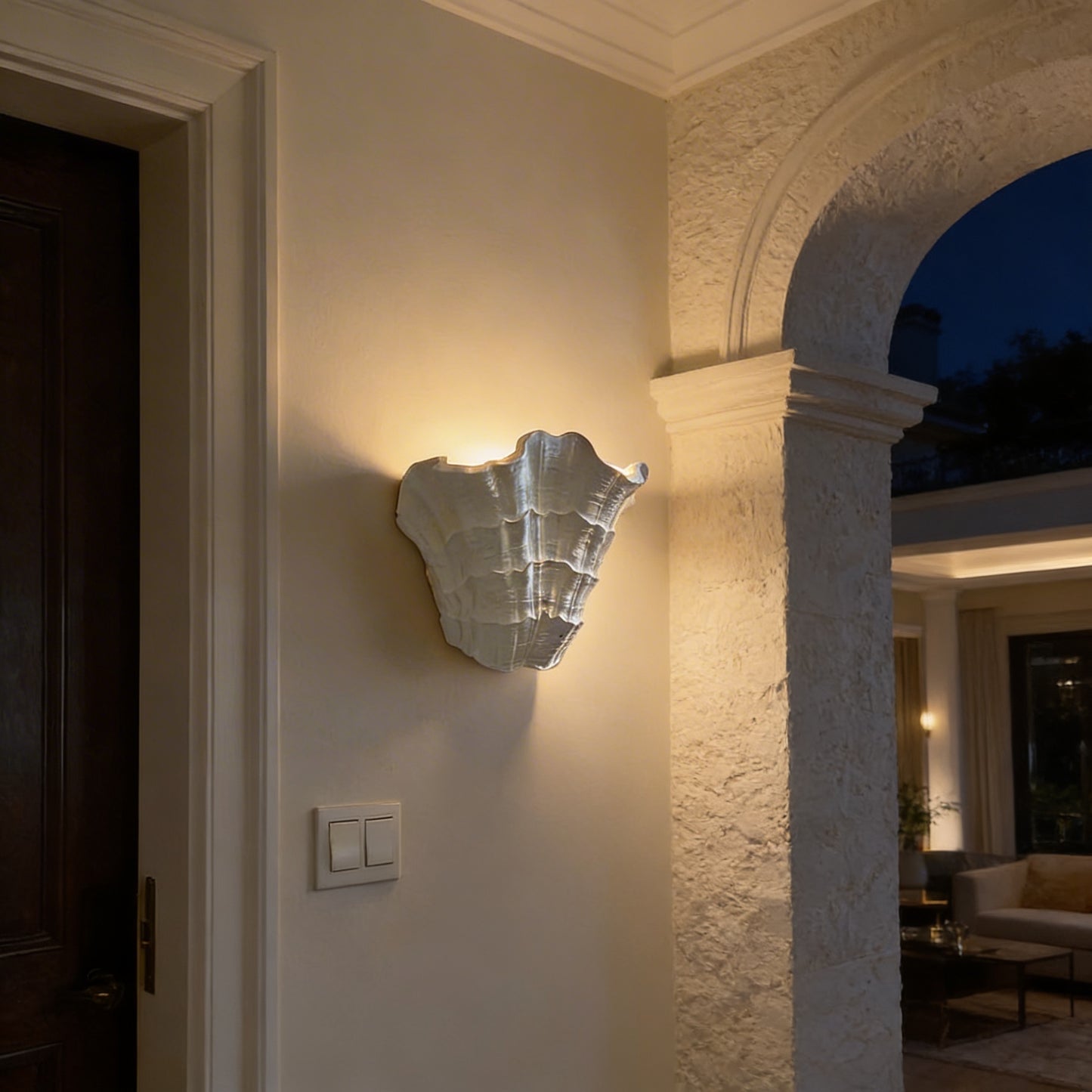 AURO Conque | Sculptural Gypsum Shell Wall Sconce