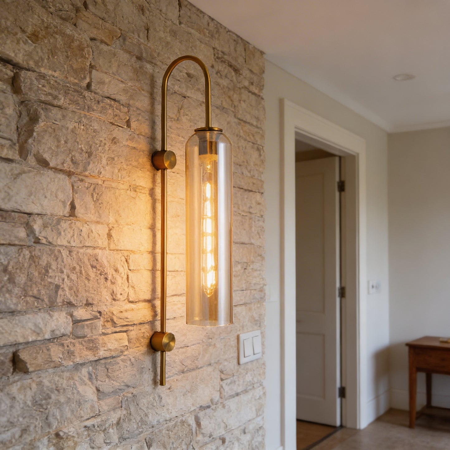 AURO Kobber | Brass & Glass Tube Wall Sconce