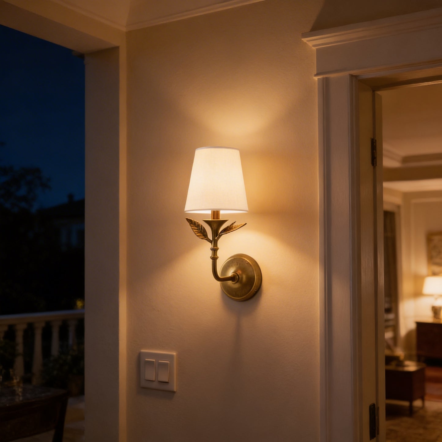 AURO Lehto | Antique Brass Botanical Forged Iron Wall Sconce