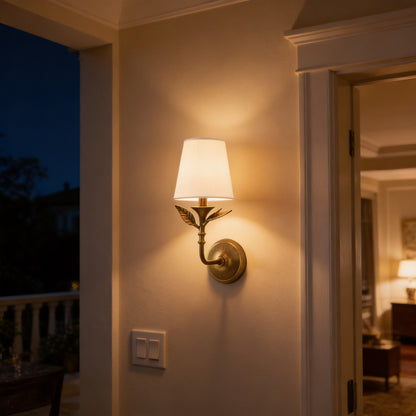 AURO Lehto | Antique Brass Botanical Forged Iron Wall Sconce