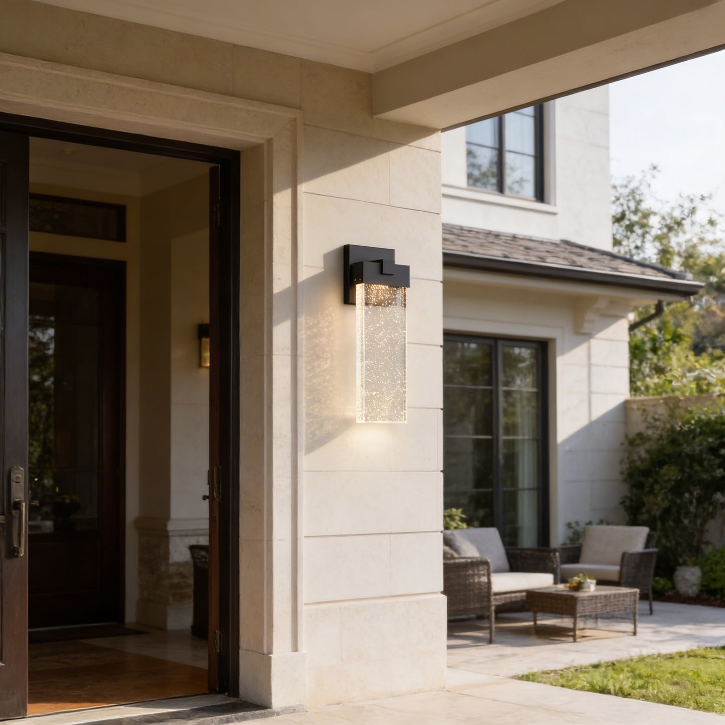 AURO Krystal | Luminous Crystal Outdoor Wall Light