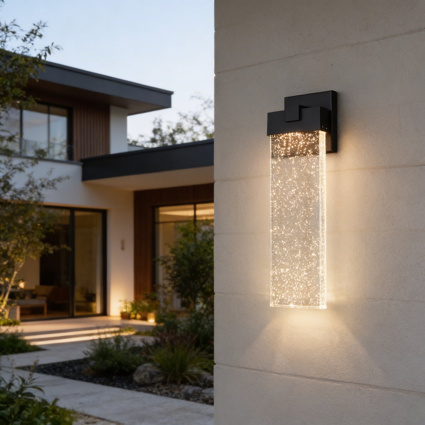 AURO Krystal | Luminous Crystal Outdoor Wall Light