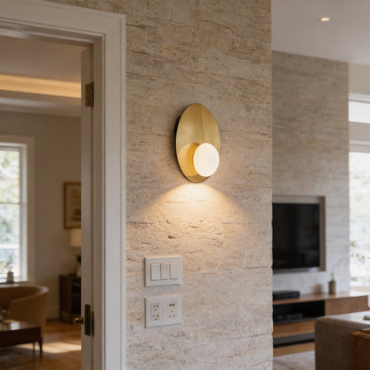 AURO Skive | Sculptural Gold Disc Wall Sconce