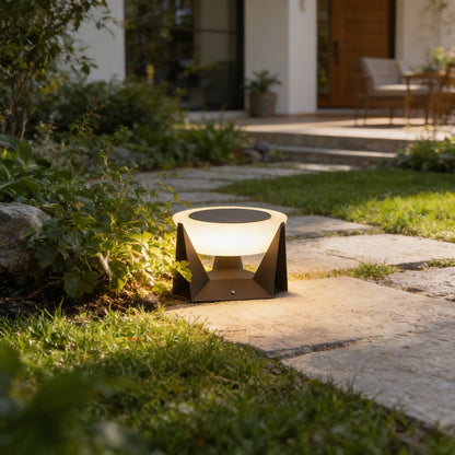 AURO Solv | Geometric Solar Garden Pillar Light