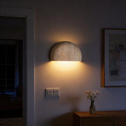 AURO Havn | Natural Travertine Cave Stone Wall Sconce
