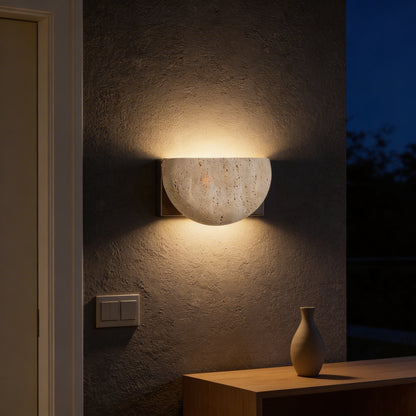 AURO Havn | Natural Travertine Cave Stone Wall Sconce