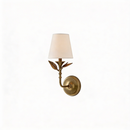 AURO Lehto | Antique Brass Botanical Forged Iron Wall Sconce