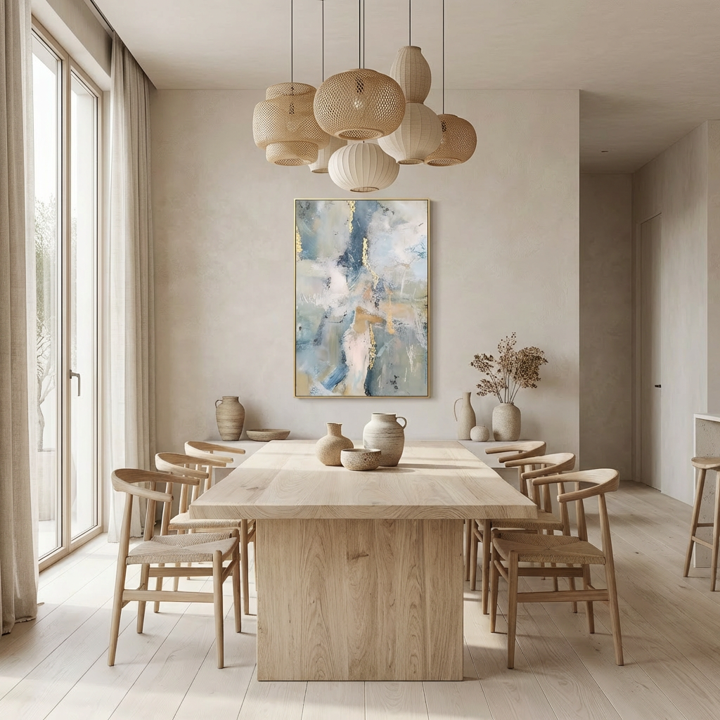 AURO Blad | Abstract Gold Leaf Hand-Painted Canvas Art