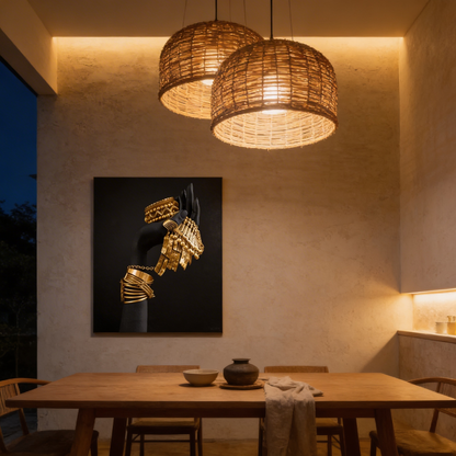 AURO Eryndor | GoldenTouch Black Hands Canvas Wall Art