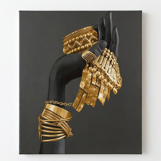 AURO Eryndor | GoldenTouch Black Hands Canvas Wall Art