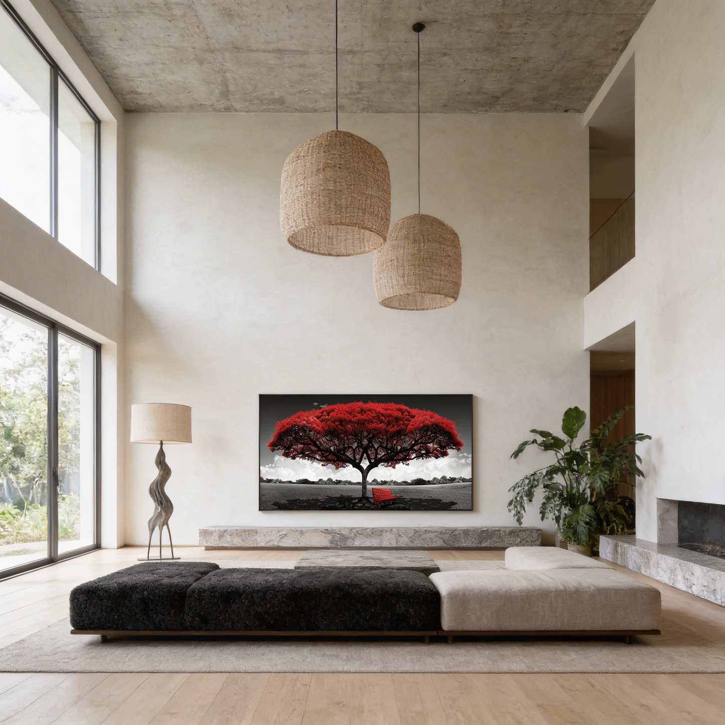 AURO Sylvara | ForestGlow Green Landscape Canvas Wall Art