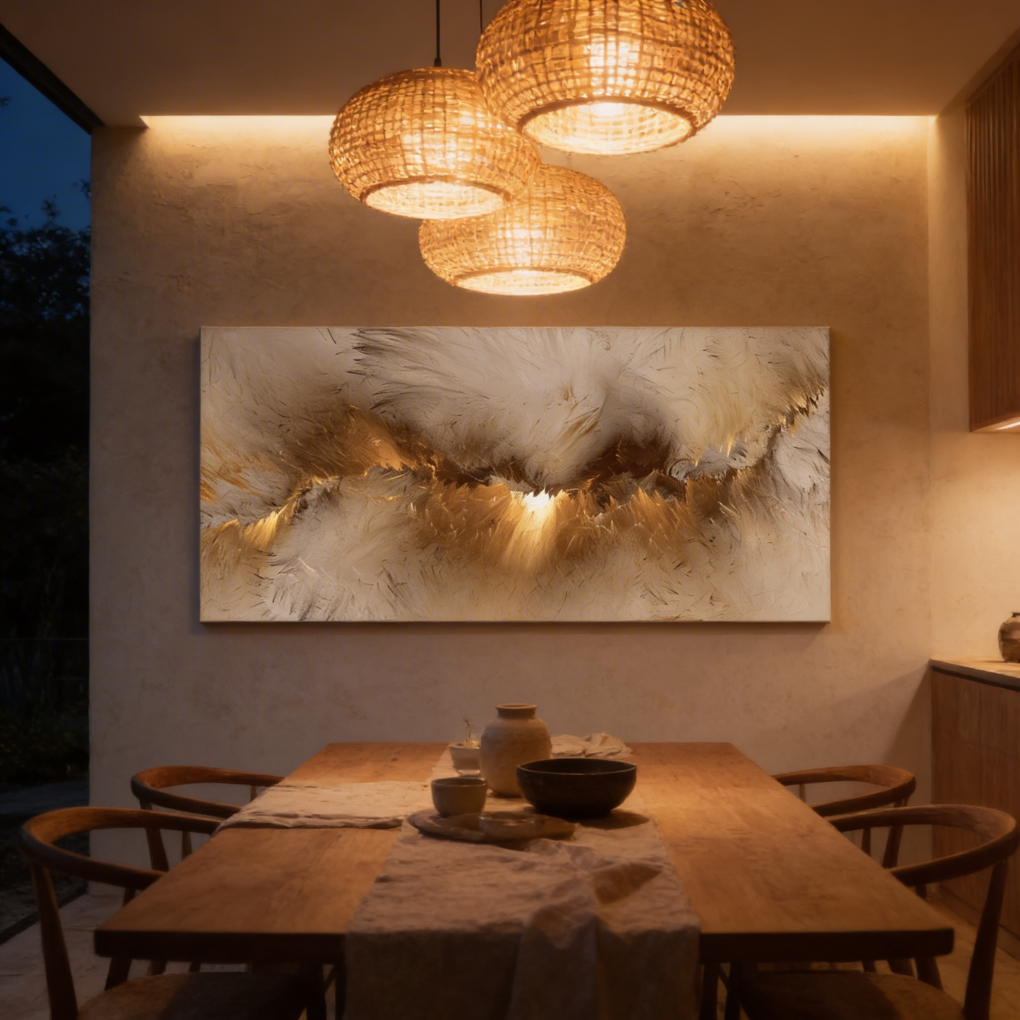 AURO Velmora | CloudHue Grey Yellow Canvas Wall Art