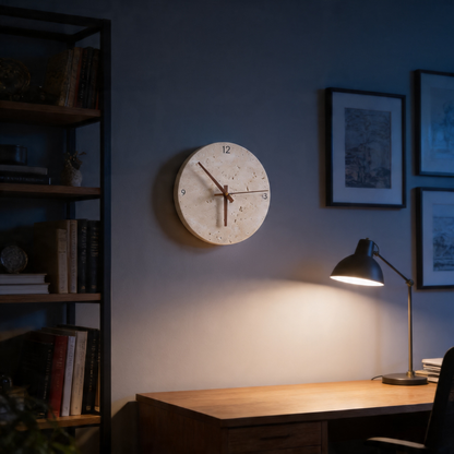 AURO Horologe | Travertine Clock Lamp