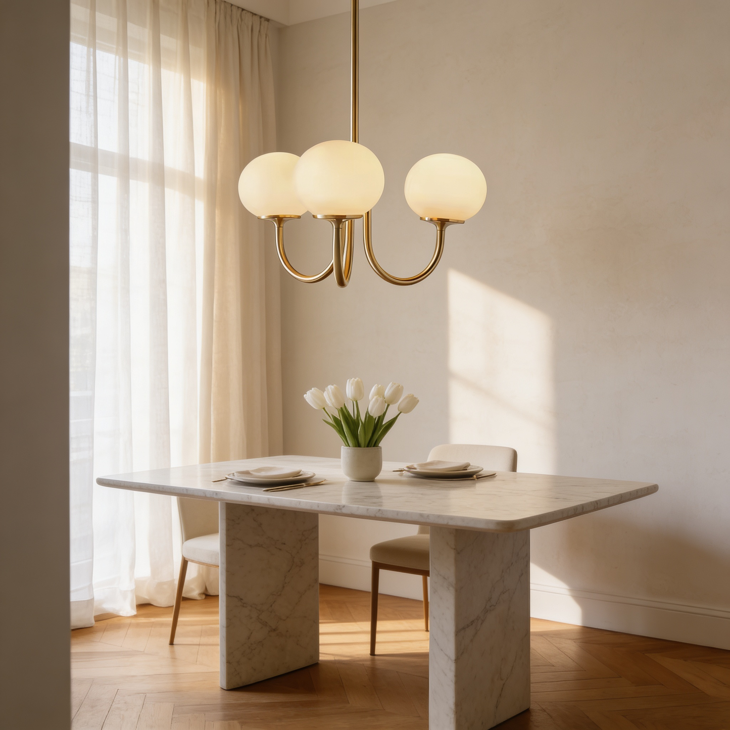 AURO Perle | Marshmallow Glass Globe Chandelier