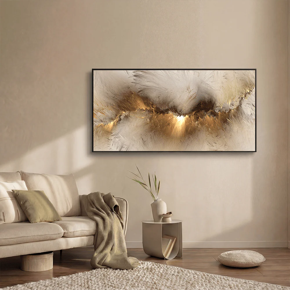 AURO Velmora | CloudHue Grey Yellow Canvas Wall Art